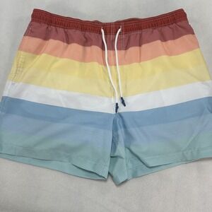 Southern Tide Swim Trunks Men's 2XL Board Shorts Rainbow Stripe Beach Summer